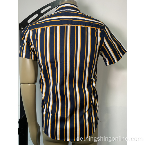 Stripe Herren Baumwolle Full Casual Shirt